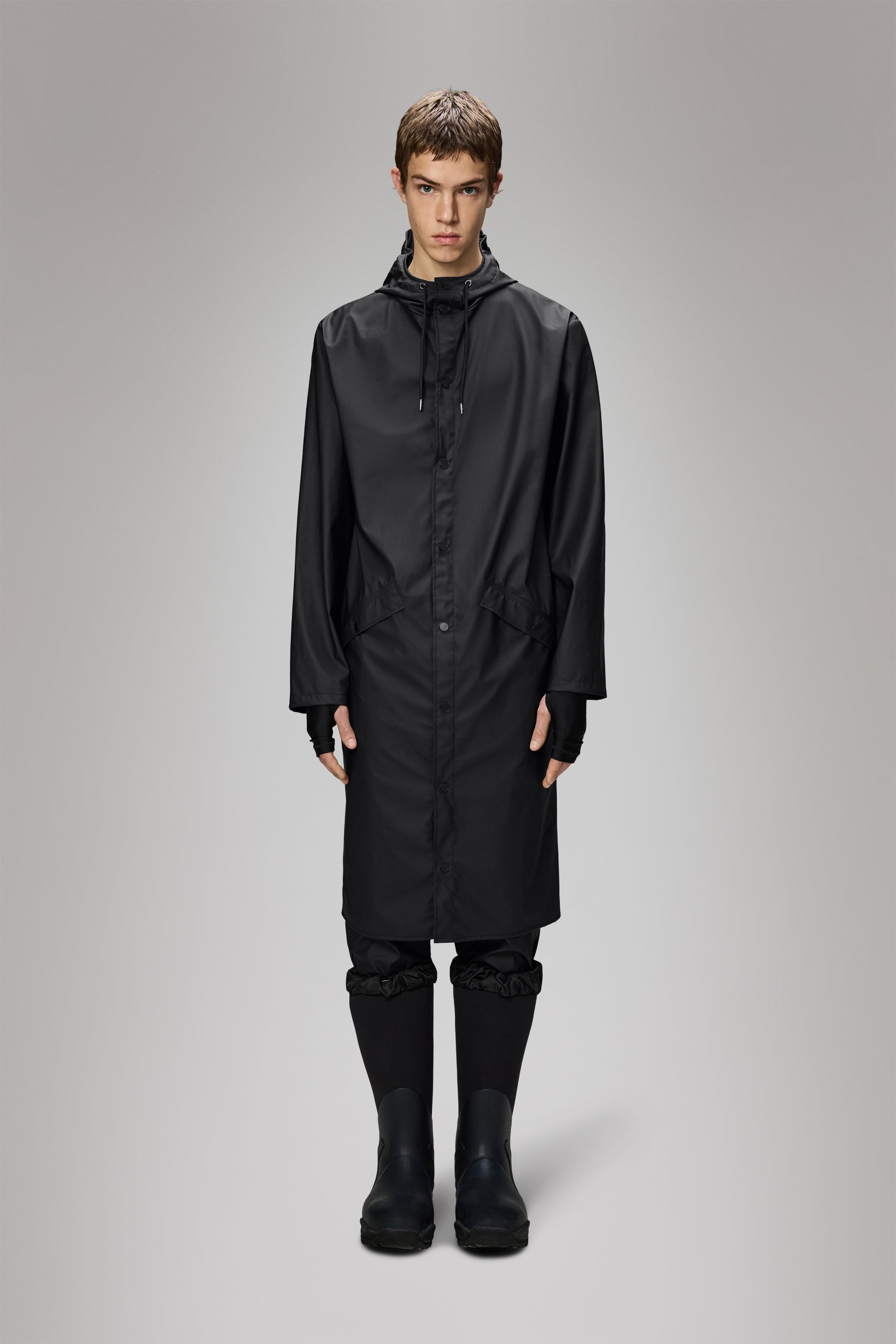 RAINS Longer Jacket Black Jacket
